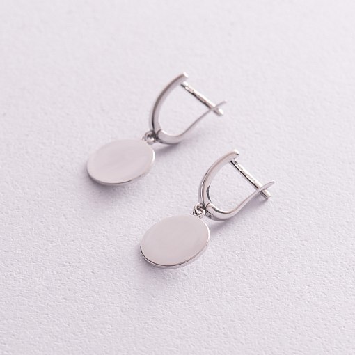 Серьги "Монетки" в белом золоте с07622 4