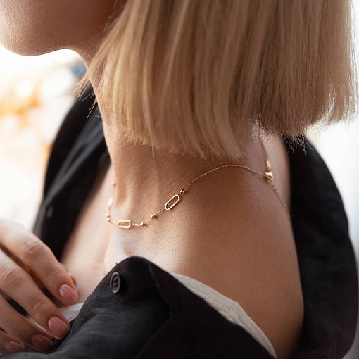 Колье - цепочка "Шарики" в красном золоте кол02224 11