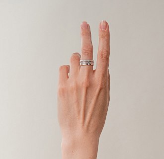 Золотое кольцо "Sharon" с черными фианитами к08301 №5