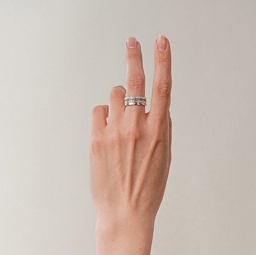 Золотое кольцо "Sharon" с черными фианитами к08301 5