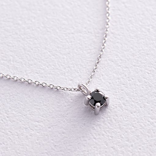 Золоте кольє з чорним діамантом колб0098y 3