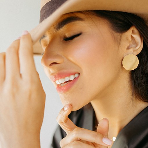 Серьги "Большие кометы" в желтом золоте с06324 10