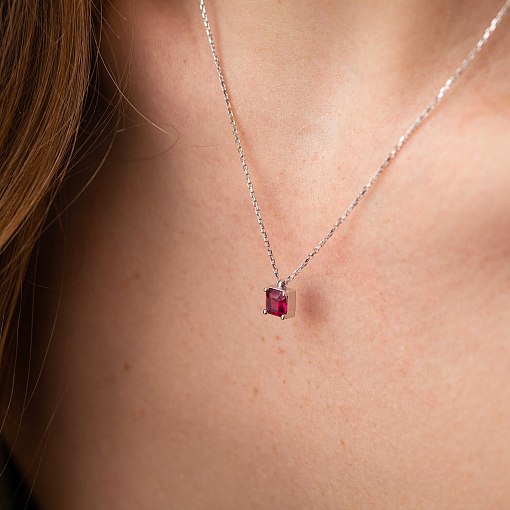 Золотое колье "Альма" (розовый фианит) кол02371 2