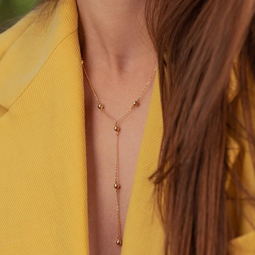 Золотое колье "Шарики" кол01918 3