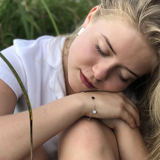 Браслет с монетами в белом золоте б04145 2