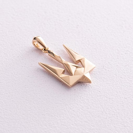 Кулон "Герб Украины - Тризуб" в желтом золоте п03718