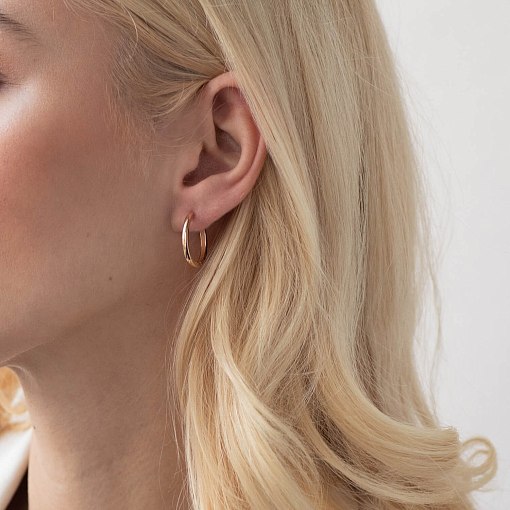 Золотые серьги - кольца с07566 7