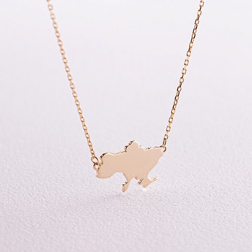 Колье "Моя Украина" в желтом золоте (возможна гравировка) кол02299