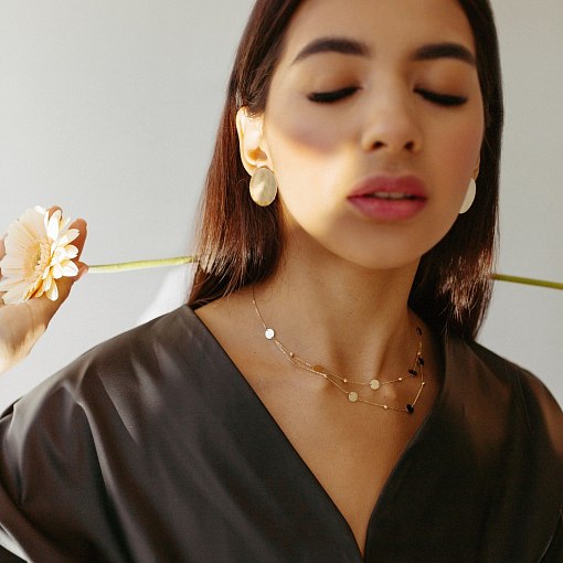 Серьги "Большие кометы" в желтом золоте с06324 8