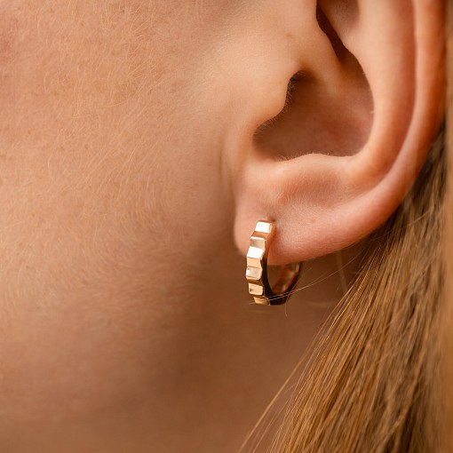 Серьги - кольца "Ruby" в красном золоте с09103 4