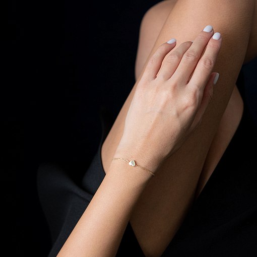 Браслет "Сердечко" в желтом золоте б04551 5