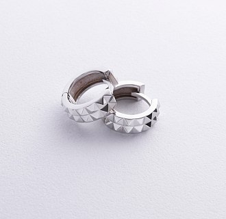 Серьги - кольца "Monica" в белом золоте с08854 №4