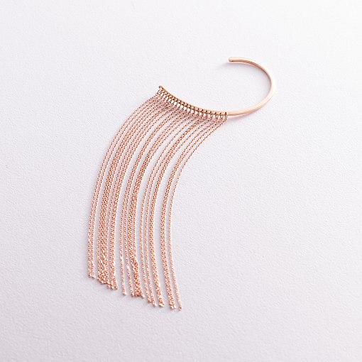 Серьга - каффа "Неповторимость" в красном золоте с07559