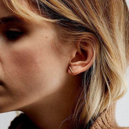 Золотые серьги-пусеты "Минимум" (круглые) с06752