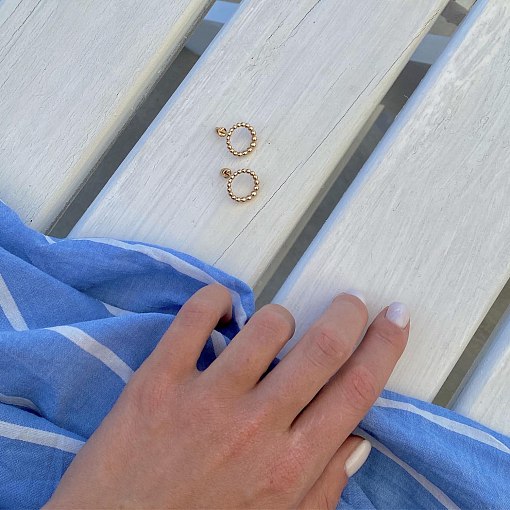 Серьги - пусеты "Легкость" в красном золоте с06921 4