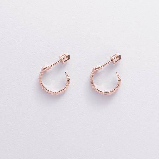 Золотые серьги - пусеты "Гремучие змеи" с09004 6