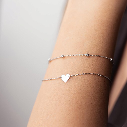 Двойной золотой браслет "Сердечко" б05090 2