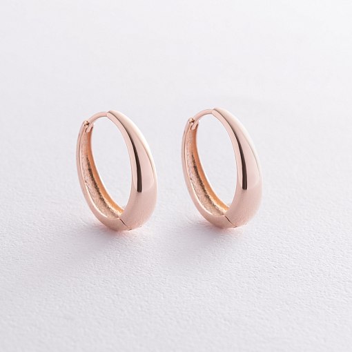 Серьги "Овальные" в красном золоте с08506 3