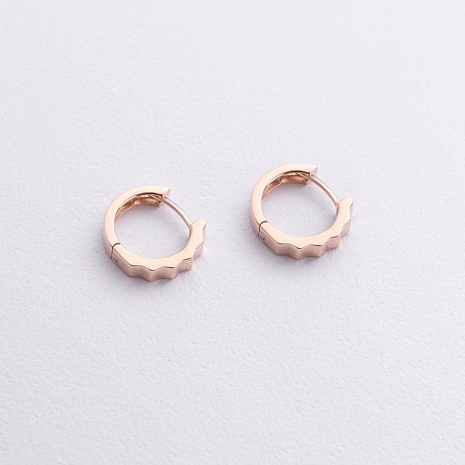 Серьги - кольца "Ruby" в красном золоте с09103 3