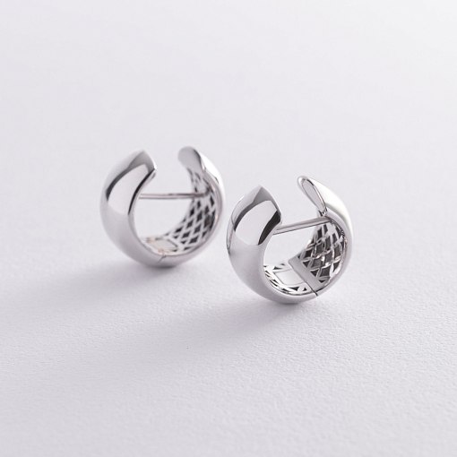 Серьги - кольца в белом золоте с07050