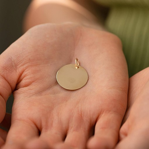 Кулон для гравировки в желтом золоте (21 мм) п03521 4