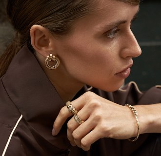 Кольцо "Sharon" с фианитами (желтое золото) к08352 №10