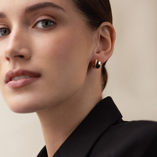 Серьги - кольца в желтом золоте с07582 3