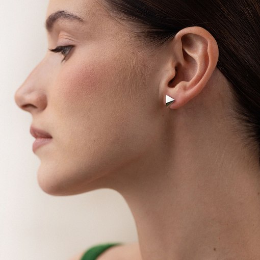 Серьги - пусеты "Пирамида" в красном золоте с08091 6