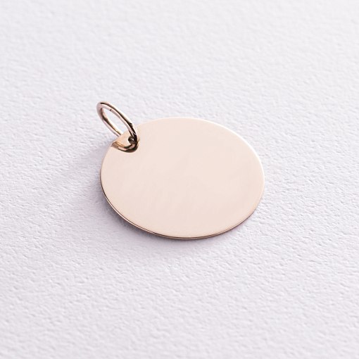 Кулон для гравировки в белом золоте (21 мм) п03182 5