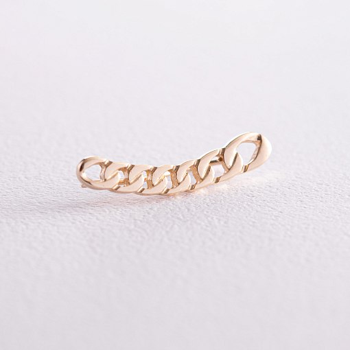 Моносерьга "Цепочка" в желтом золоте с08031 2