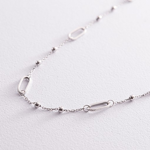 Колье - цепочка "Шарики" в белом золоте кол02255 5