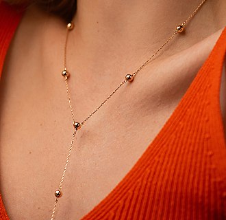 Колье 2 в 1 "Шарики" в красном золоте кол02334 №2