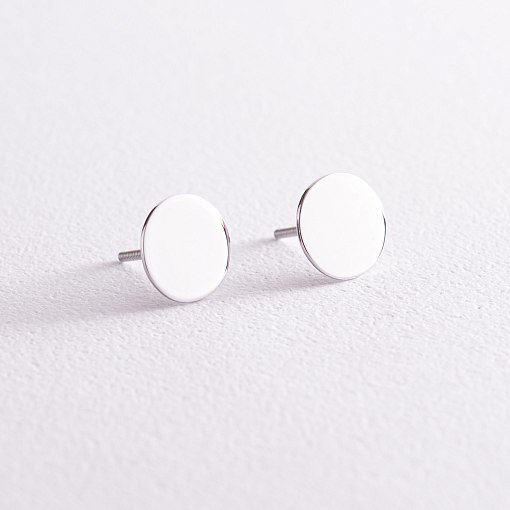 Золотые серьги - пусеты "Зеркальные" с07887