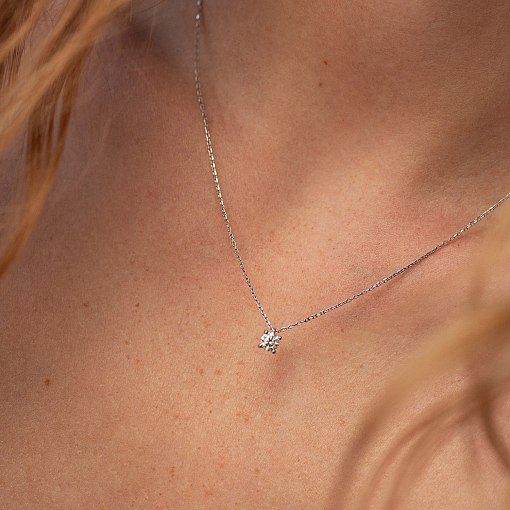 Золоте кольє з одним каменем (діамант) колб0111di 2