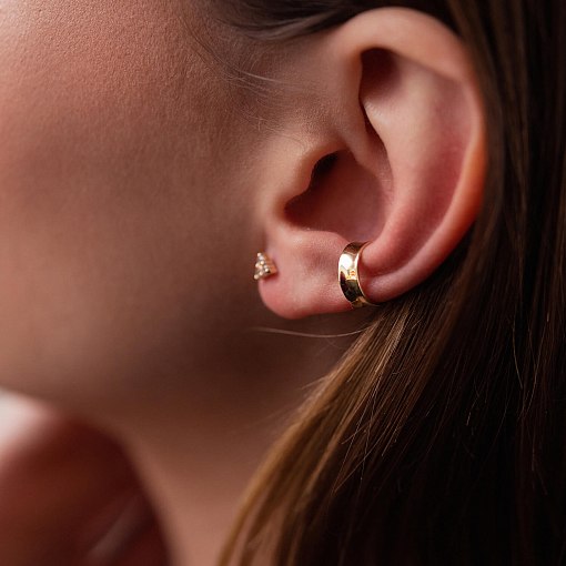 Серьга - каффа в желтом золоте с06377 5