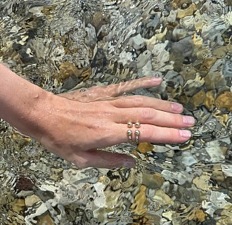 Кольцо "Шарики" в желтом золоте к08246 №7