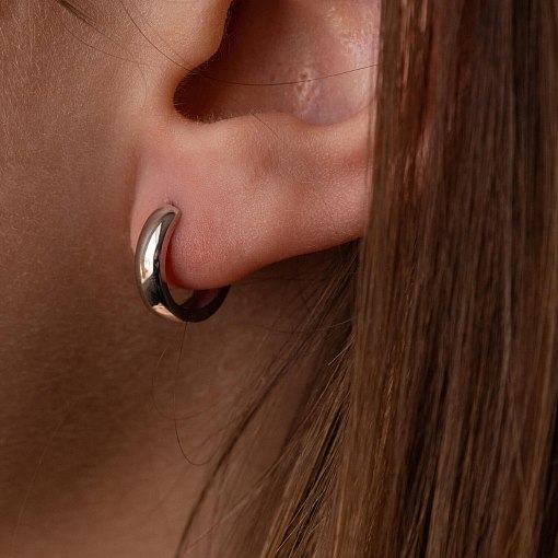 Серьги - кольца в белом золоте с08210 4