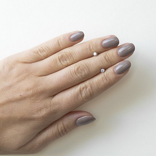 Золотые серьги - пусеты с фианитами с02891 2