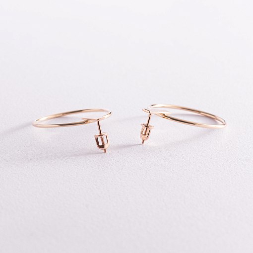 Серьги - пусеты "Уверенность" в желтом золоте с07749 12