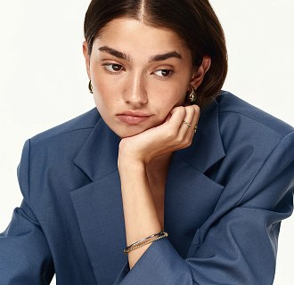 Серьги "Megan" в желтом золоте (Middle) с09086 №3