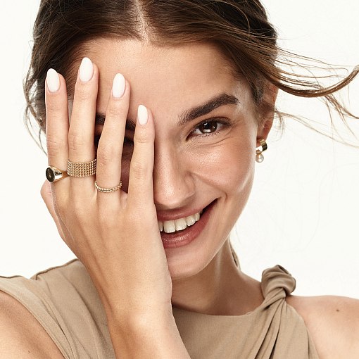 Серьги - пусеты "Дарла" с жемчугом (желтое золото) с09075 2