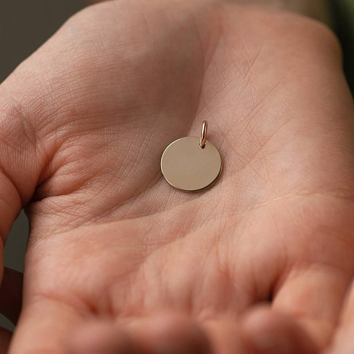 Кулон для гравировки в красном золоте (14 мм) п03101 4