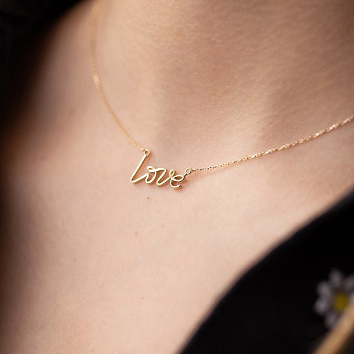 Колье "Love" в желтом золоте кол02267 6