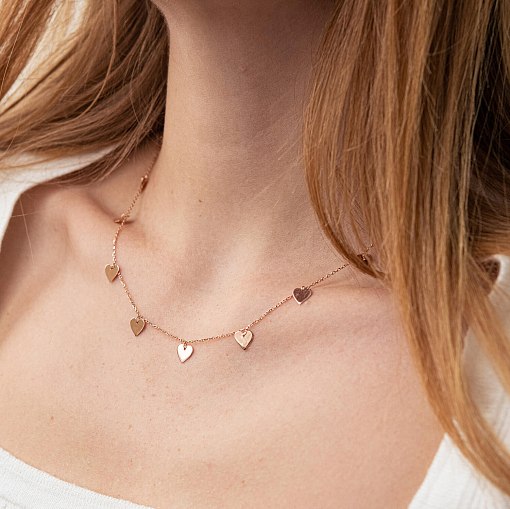 Колье Многогранная любовь в красном золоте кол01443 2