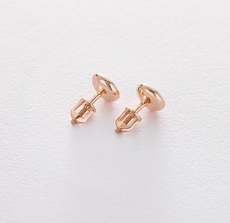 Сережки - пусети в золоті з оніксом с05194 №5