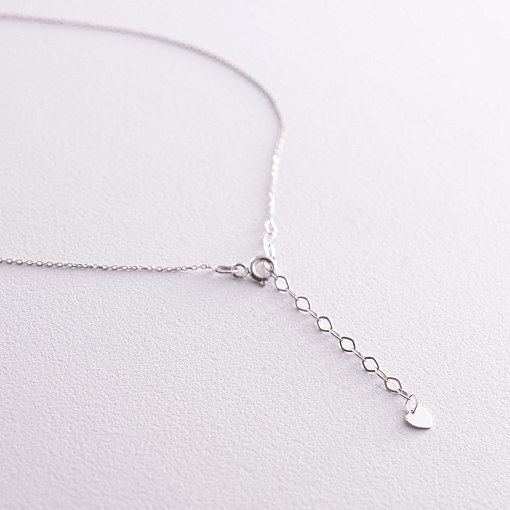 Колье "Сердечко" с фианитами (белое золото) кол02291 7