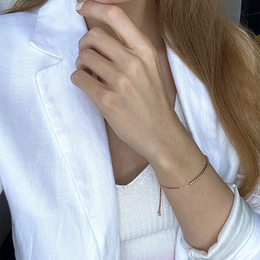 Кульковий браслет з червоного золота б04786 12