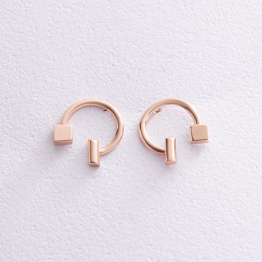 Серьги - пусеты "Дарси" в красном золоте с08319 4