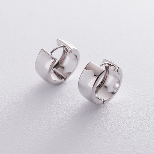 Золотые серьги-кольца без камней с02964 6