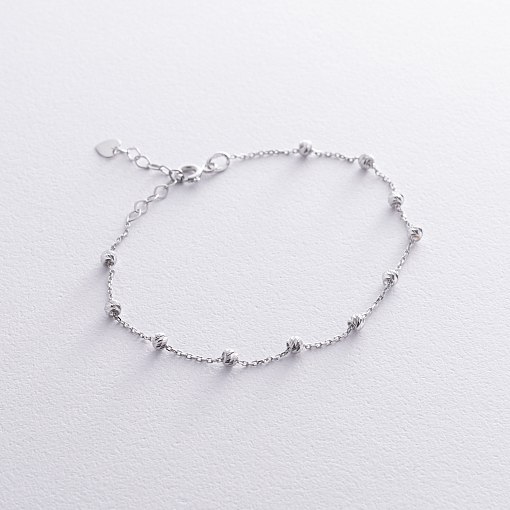 Браслет "Шарики" в белом золоте б05214